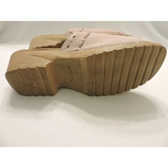 White Mountain Sandals Slip On Clogs Low Heel 9M Comfy Casual Italian Pink Shoes - Picture 5 of 5